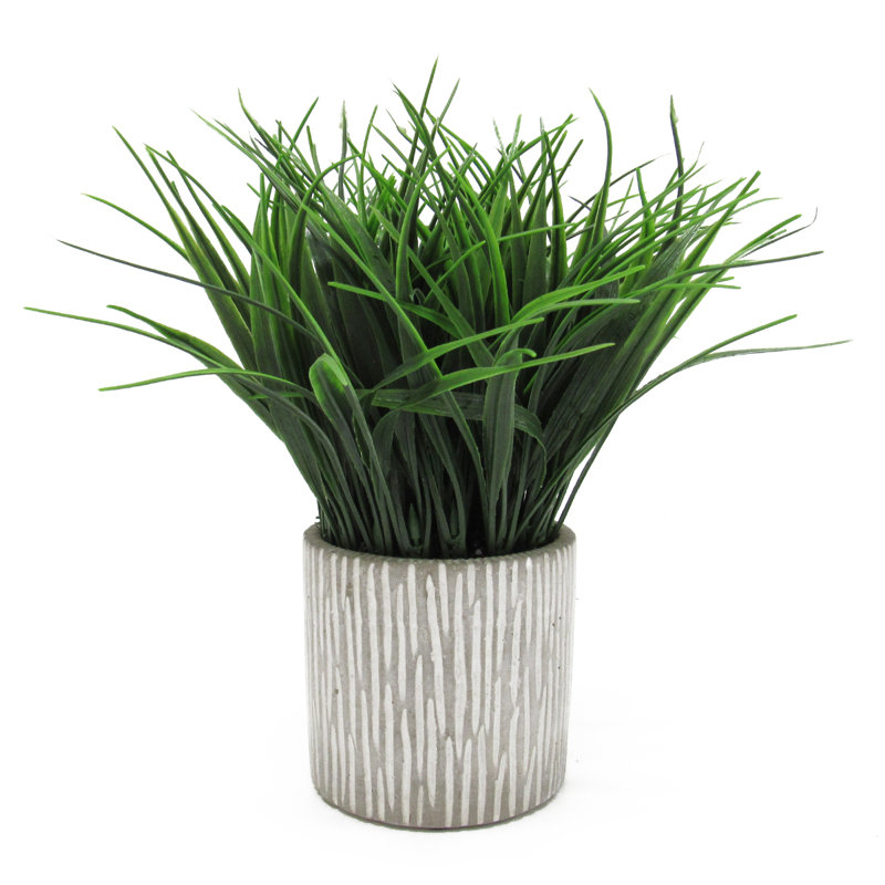 Gracie Oaks 10'' Artificial Grass in Pot Wayfair